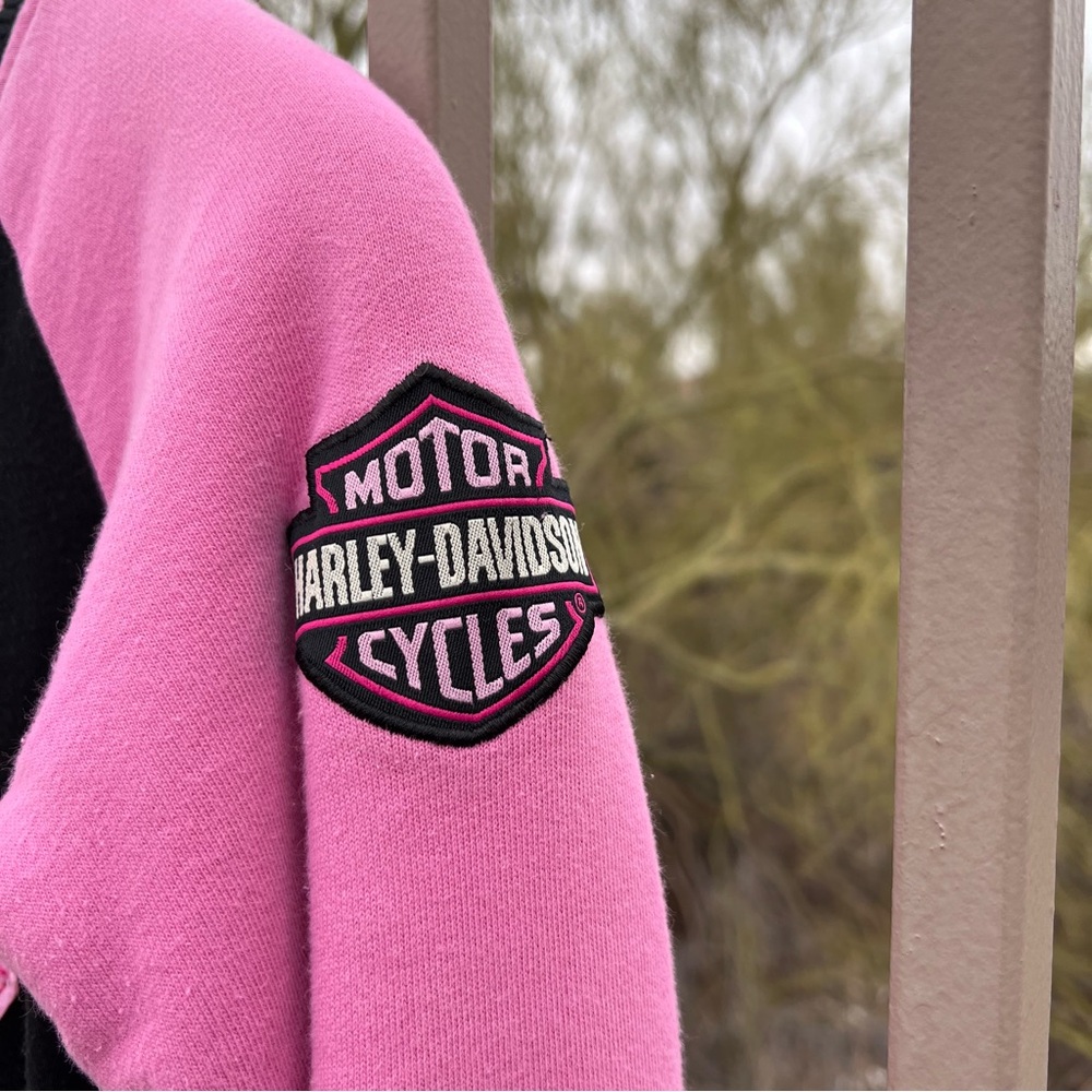 ⬇️Harley-Davidson Kids Jacket Size 10/12 (Girl’s Size) Color Pink/Black - Picture 7 of 12